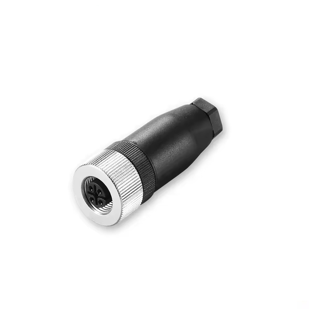 Female mounting Field assemblied Quick-lock M12 connector