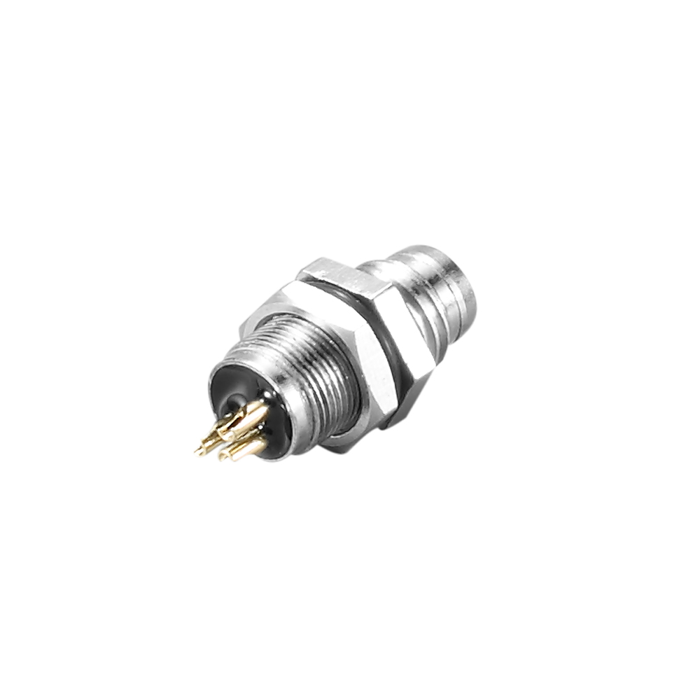 M5 series 4Pins Metal Type cable Plug M5 fixed waterproof circular connector