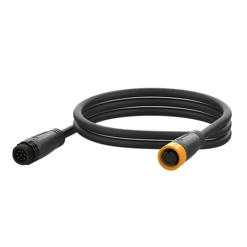 8Pins M16 series plastic waterproof signal connector with RJ45 adapter